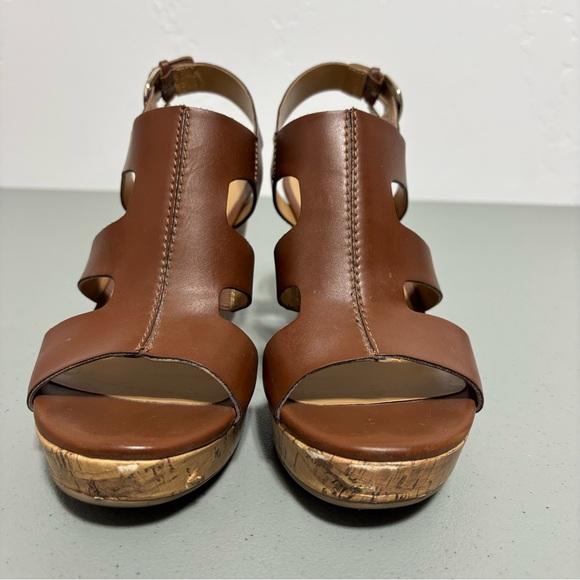 Franco Sarto Women's Wedge Sandals Platform Brown Cognac Size 8.5M Mantle - Picture 2 of 16